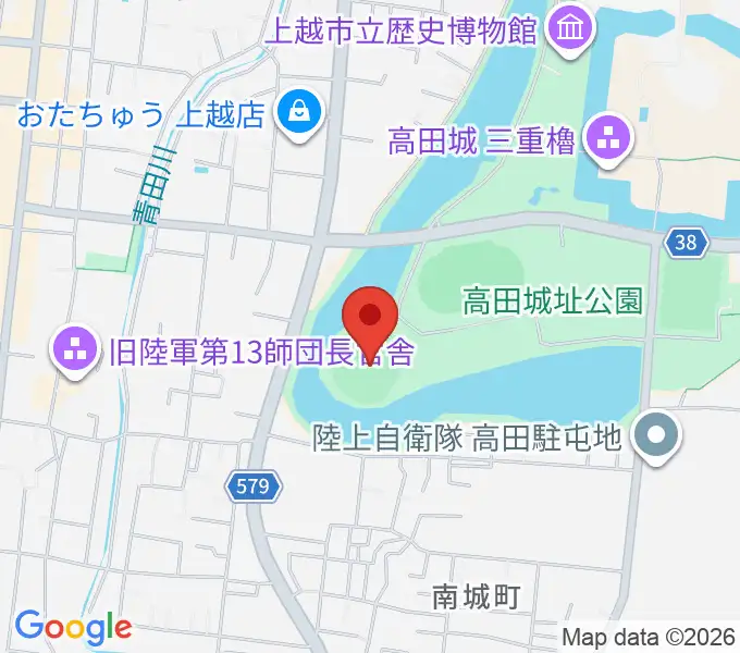 高田城址公園野球場の地図