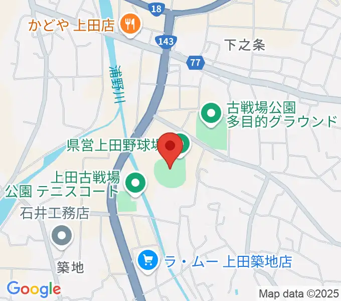 長野県営上田野球場の地図