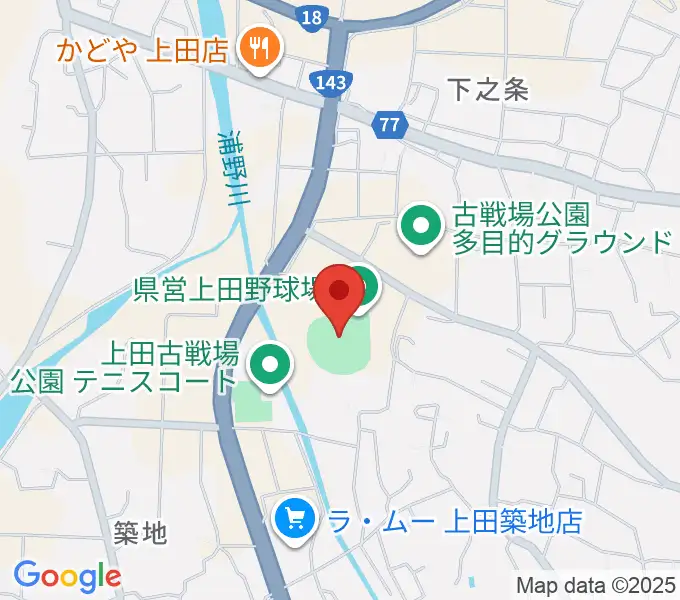 長野県営上田野球場の地図