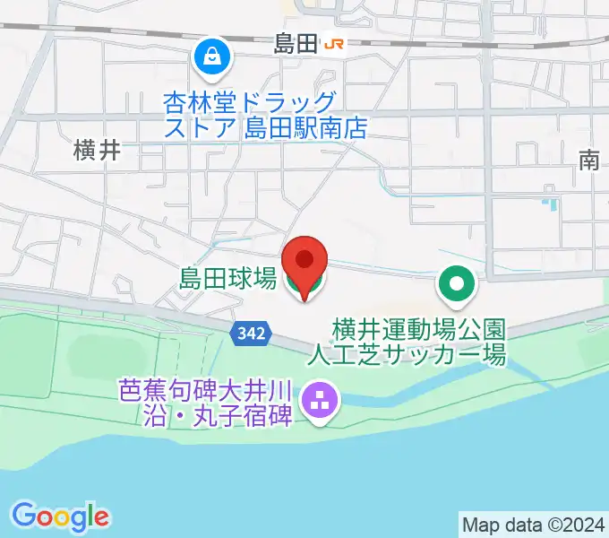 島田球場の地図