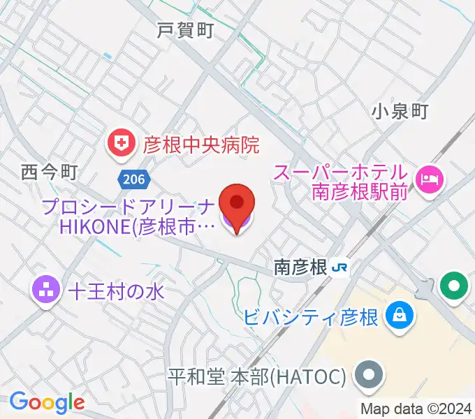 プロシードアリーナHIKONEの地図