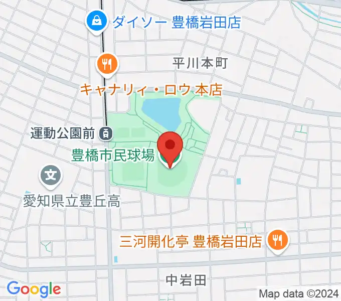 豊橋市民球場の地図