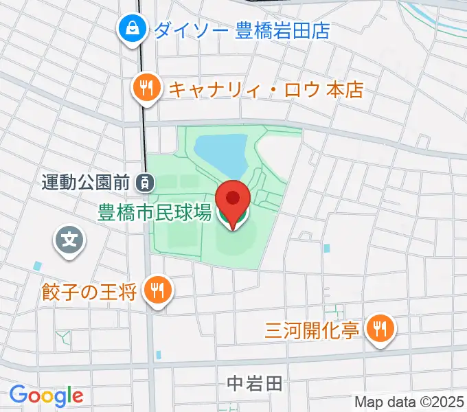 豊橋市民球場の地図
