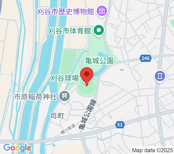 刈谷球場の地図