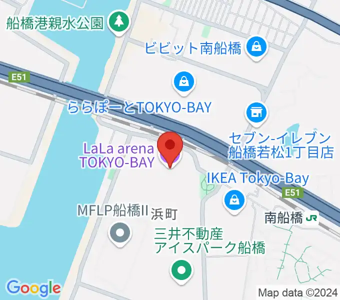 ららアリーナ東京ベイの地図