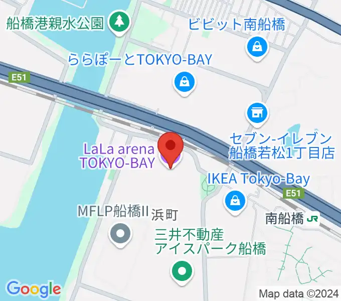 ららアリーナ東京ベイの地図