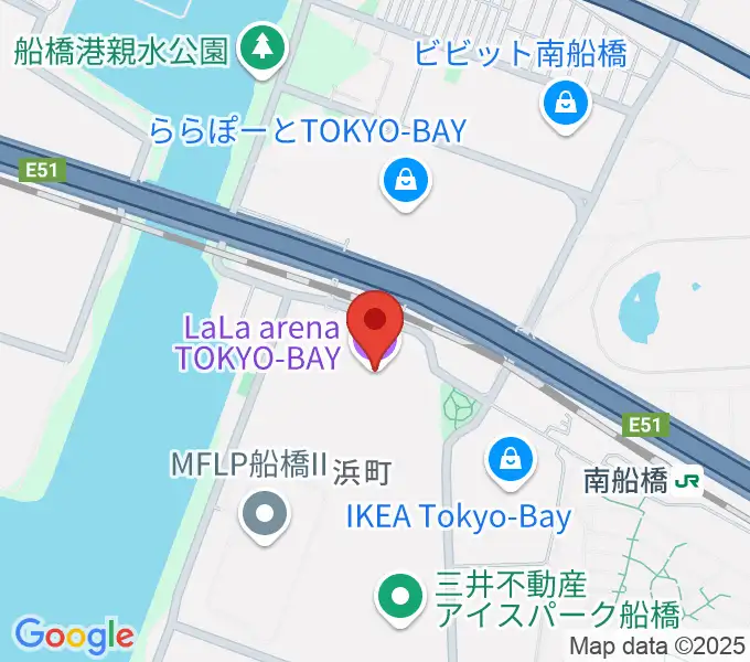 ららアリーナ東京ベイの地図