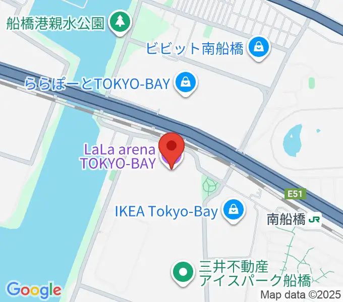 ららアリーナ東京ベイの地図