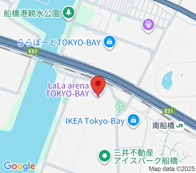 ららアリーナ東京ベイの地図