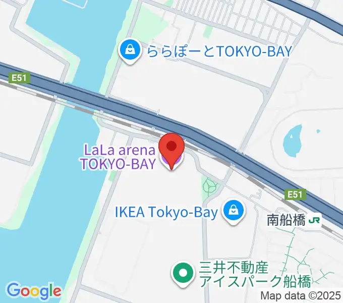 ららアリーナ東京ベイの地図