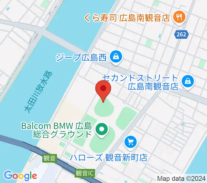 バルコムBMWベースボールスタジアムの地図