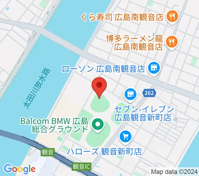 バルコムBMWベースボールスタジアムの地図