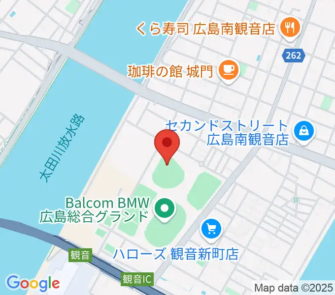 バルコムBMWベースボールスタジアムの地図