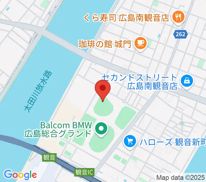 バルコムBMWベースボールスタジアムの地図