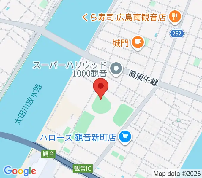 バルコムBMWベースボールスタジアムの地図
