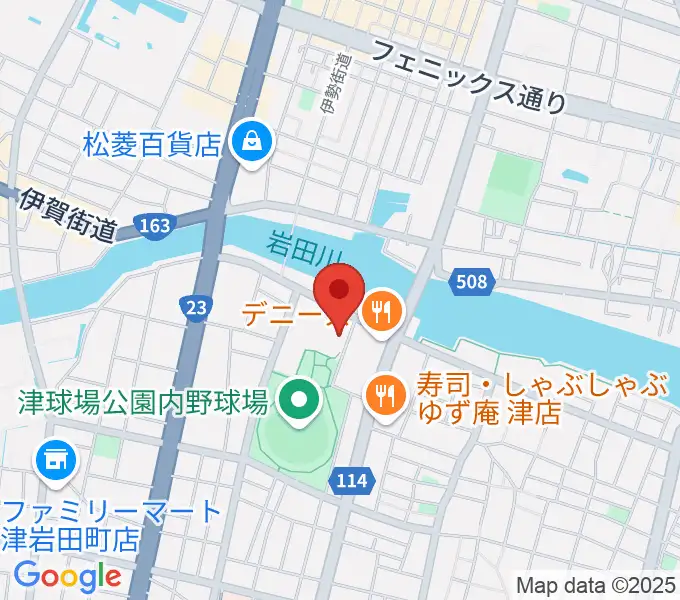 津球場公園内野球場の地図