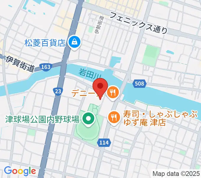 津球場公園内野球場の地図