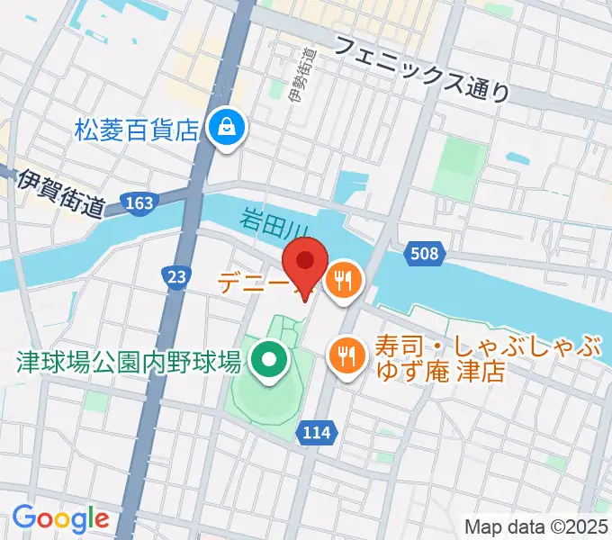 津球場公園内野球場の地図