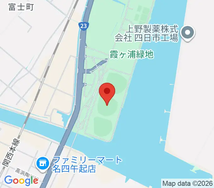 四日市市営霞ヶ浦第一野球場の地図