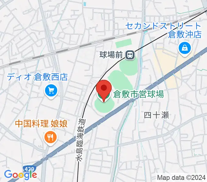 倉敷市営球場の地図