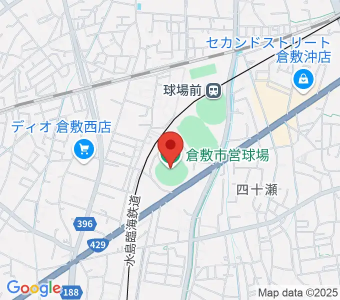 倉敷市営球場の地図