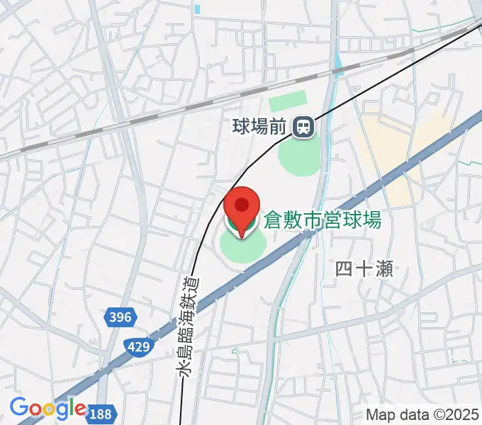倉敷市営球場の地図