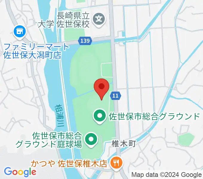 佐世保市総合グラウンド野球場の地図