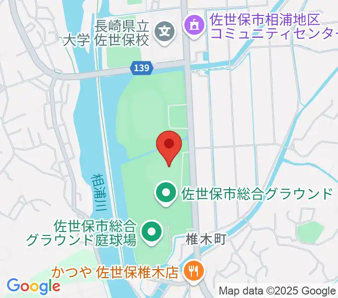 佐世保市総合グラウンド野球場の地図