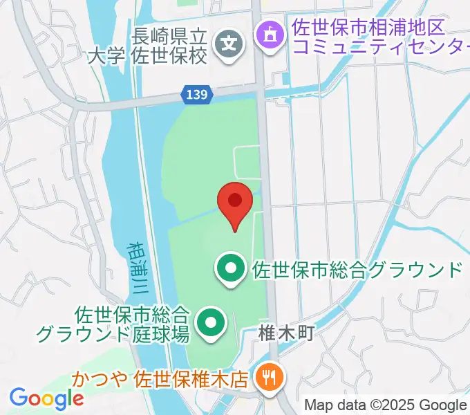 佐世保市総合グラウンド野球場の地図