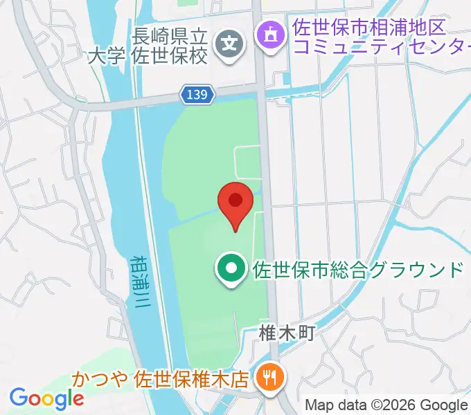 佐世保市総合グラウンド野球場の地図