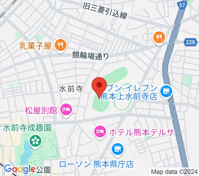 熊本市水前寺野球場の地図