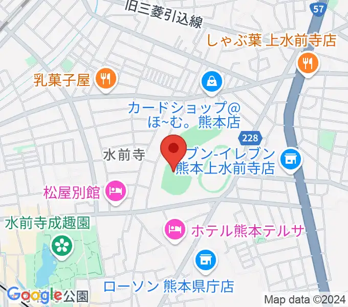 熊本市水前寺野球場の地図