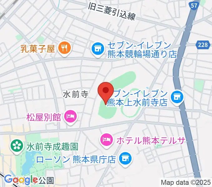 熊本市水前寺野球場の地図