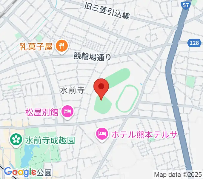 熊本市水前寺野球場の地図