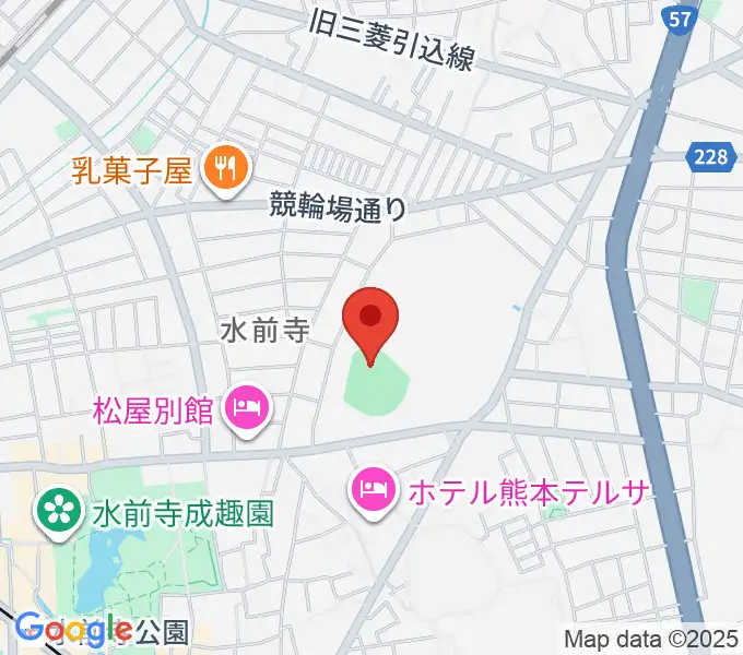 熊本市水前寺野球場の地図