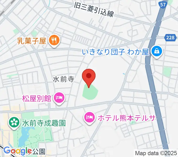 熊本市水前寺野球場の地図