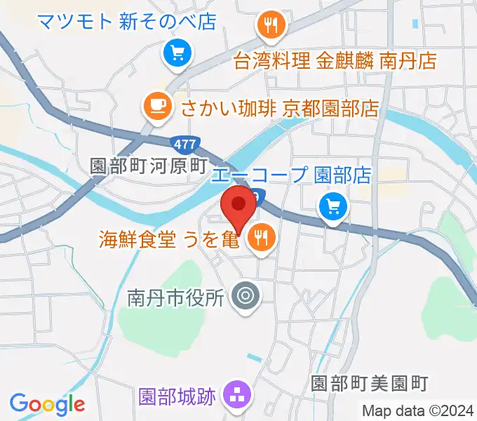 南丹市園部文化会館アスエルそのべの地図