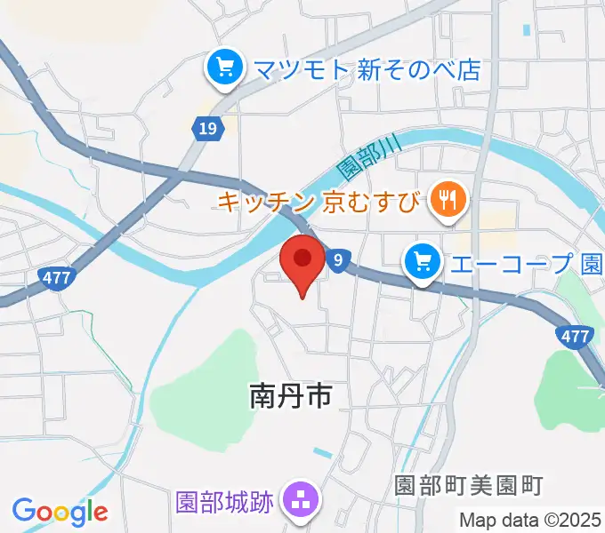 南丹市園部文化会館アスエルそのべの地図