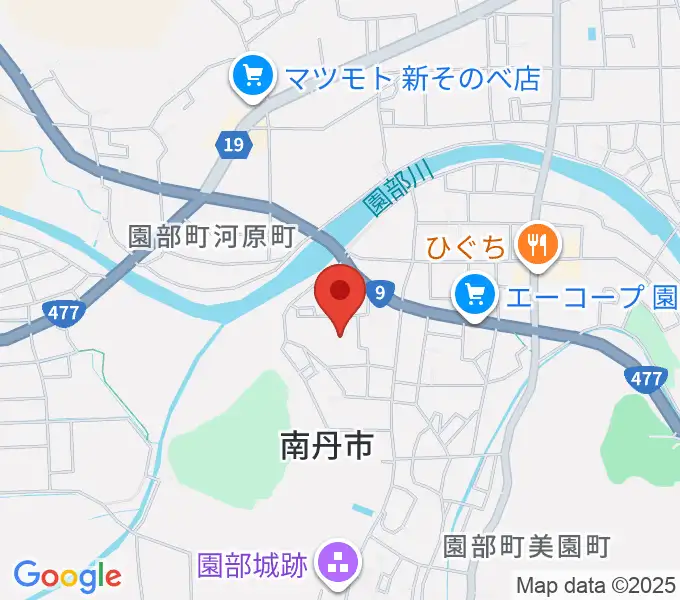南丹市園部文化会館アスエルそのべの地図
