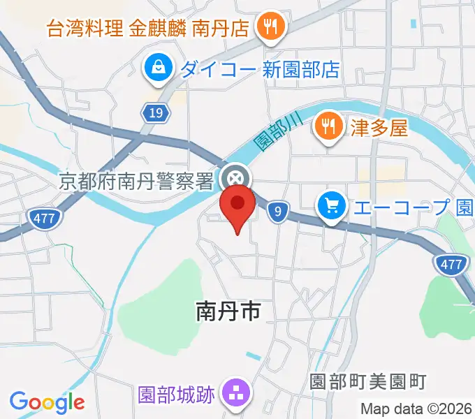 南丹市園部文化会館アスエルそのべの地図
