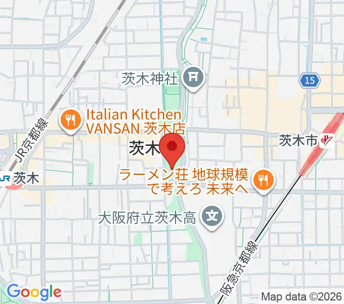 おにクル 茨木市文化子育て複合施設の地図