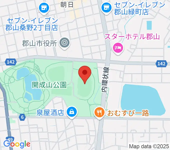 郡山ヒロセ開成山陸上競技場の地図