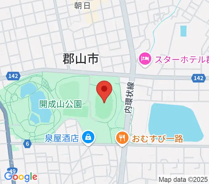 郡山ヒロセ開成山陸上競技場の地図
