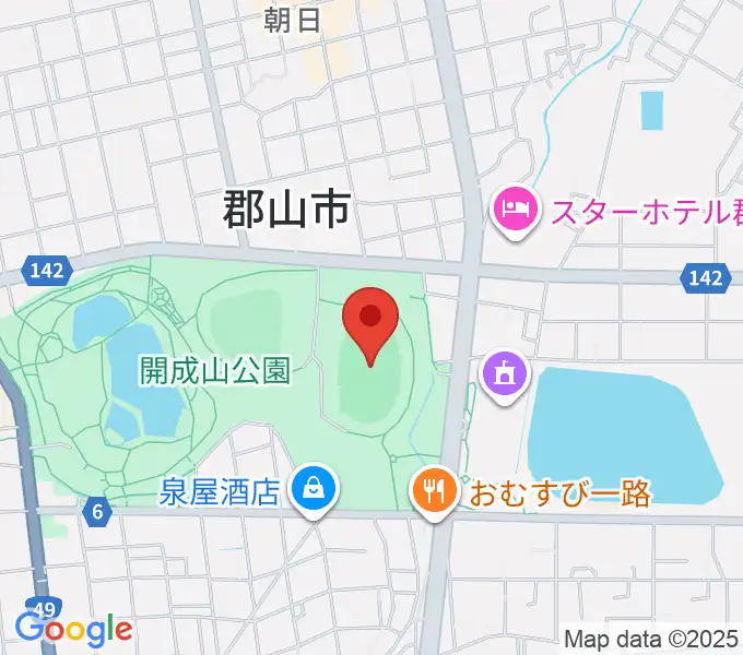 郡山ヒロセ開成山陸上競技場の地図