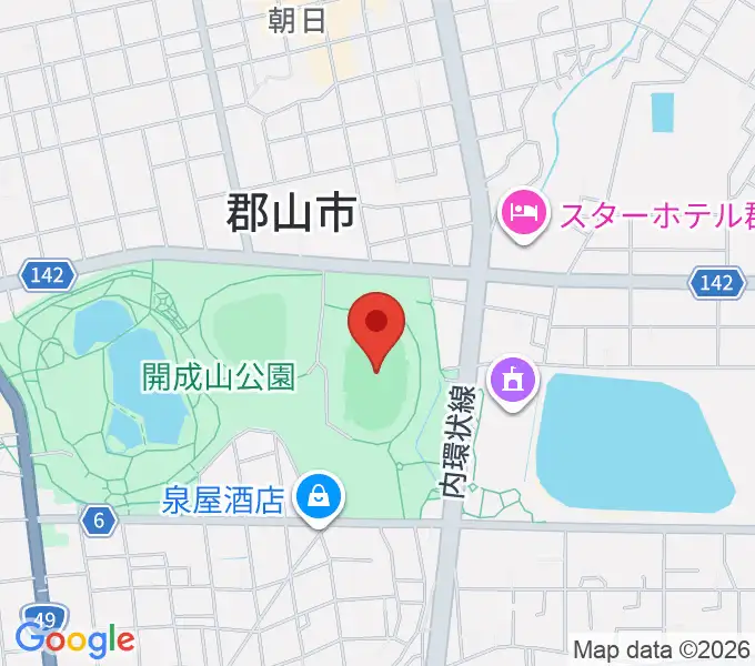 郡山ヒロセ開成山陸上競技場の地図