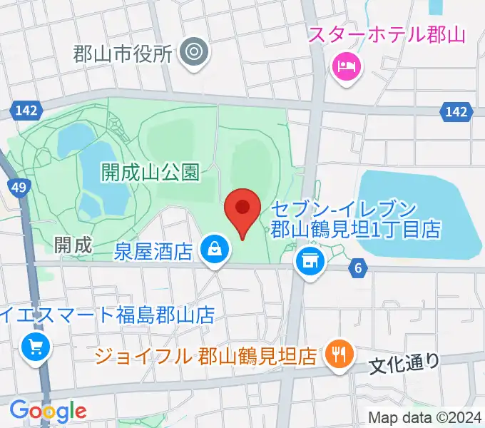 郡山しんきん開成山プールの地図