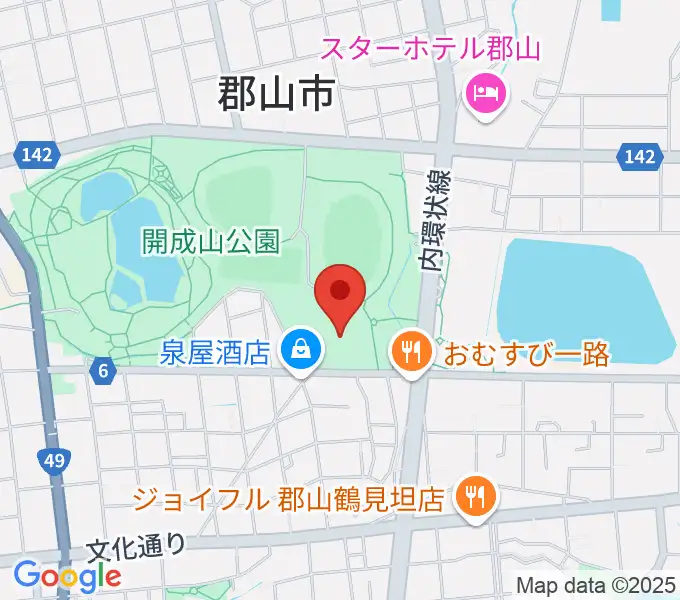 郡山しんきん開成山プールの地図