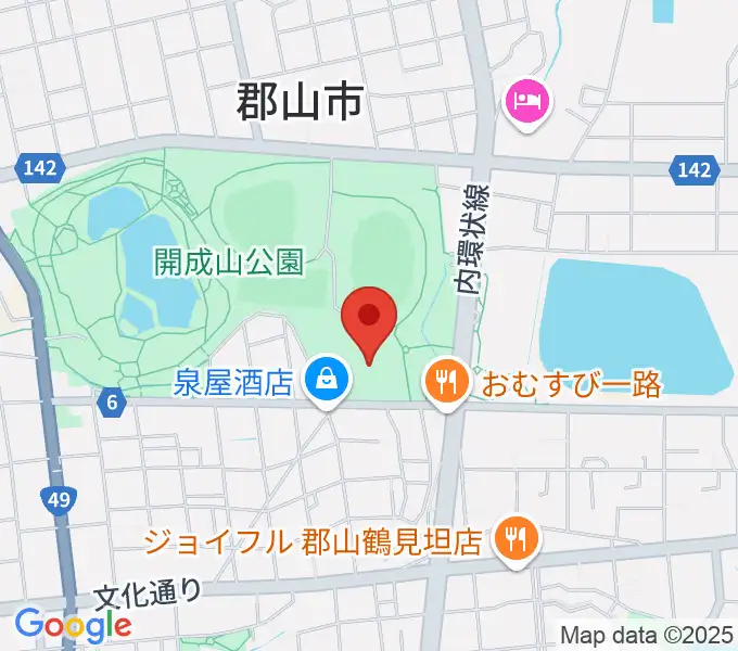 郡山しんきん開成山プールの地図