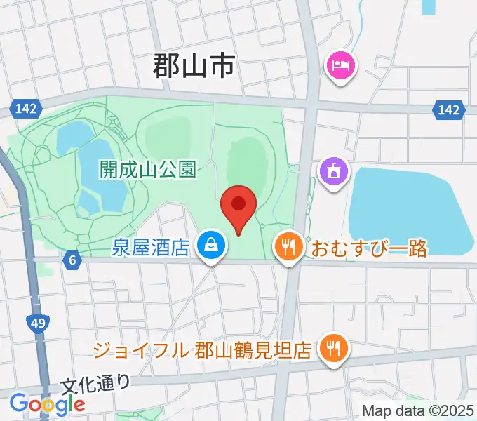 郡山しんきん開成山プールの地図