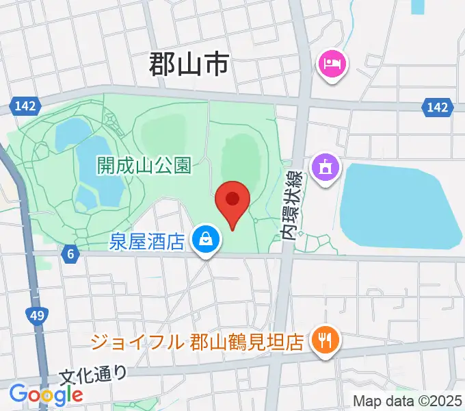 郡山しんきん開成山プールの地図